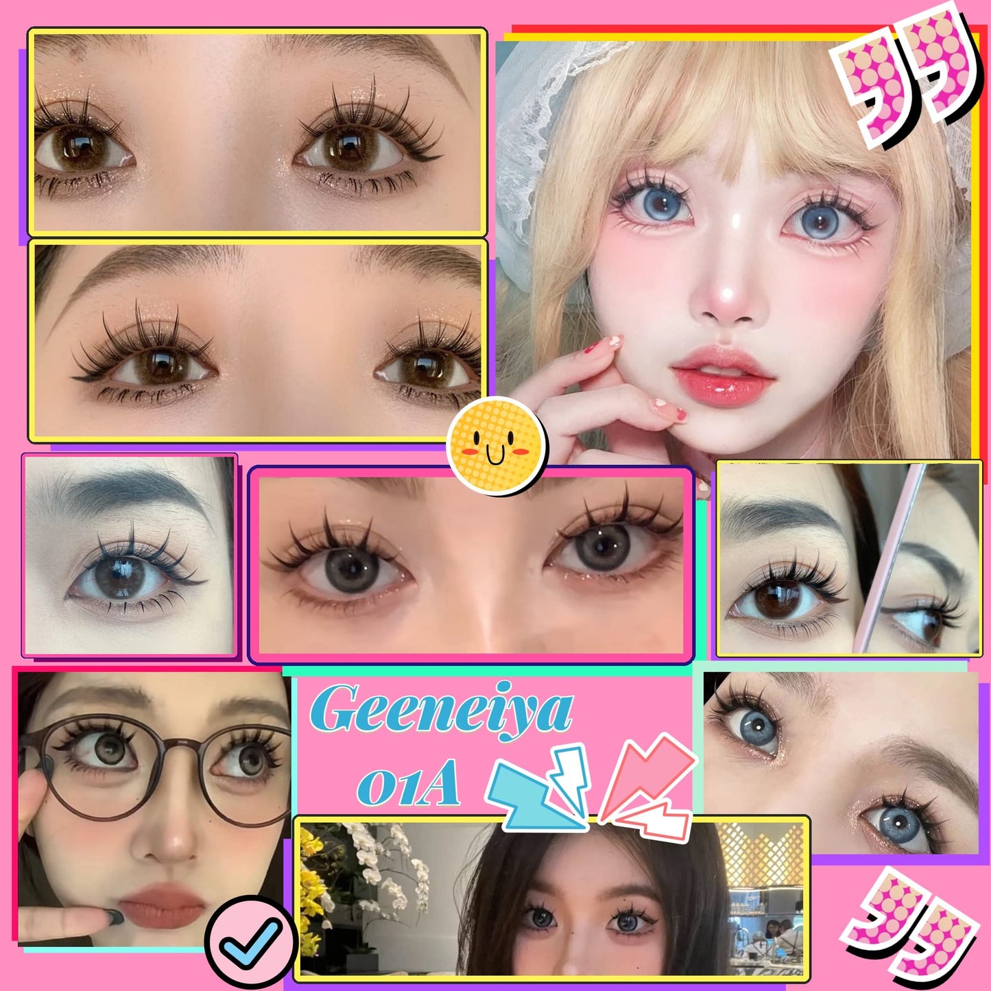 Geeneiya Manga Lashes Natural Look Anime False Eyelashes Faux Mink Eye Lashes Pack D Curl Strip Fake Lashes Chinese Korean Japanes Makeup,10 Pairs