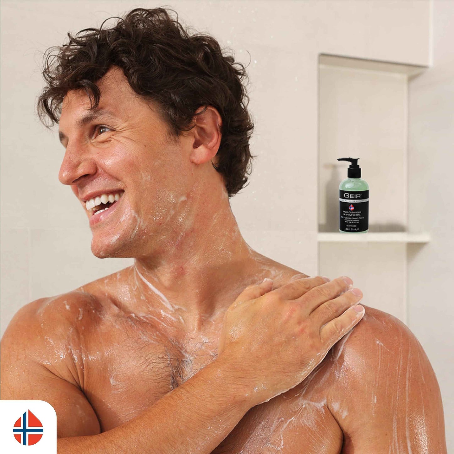 Geir Ness Face Cleanser & Shave Gel for Men - Contains Arctic Algae & Minerals - Moisturizing Deep Cleansing Face Wash