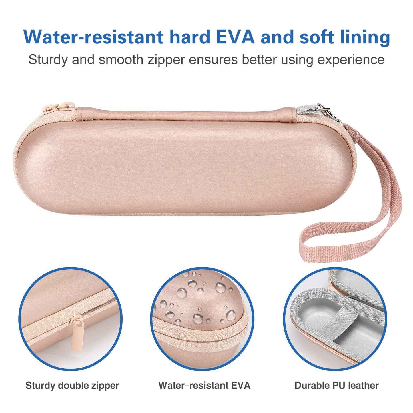 ProCase Travel Case for Oral-B/Oral-B Pro Smartseries/IO Serie Sonicare ProtectiveClean Electric Toothbrush, Hard EVA Case Cover Storage Bag Holder with Mesh Pocket for Accessories -Rosegold