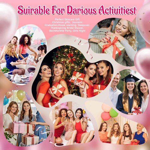 VESPRO 110PCS Spa Party Supplies for Girls Spa Party Favors Include Face Masks Skincare,Hand Cream,Lip Balm,Eye Patches,Lip Mask,mini Hair Brush, Stocking Stuffers for teen Girls，Sleepover Party gifts