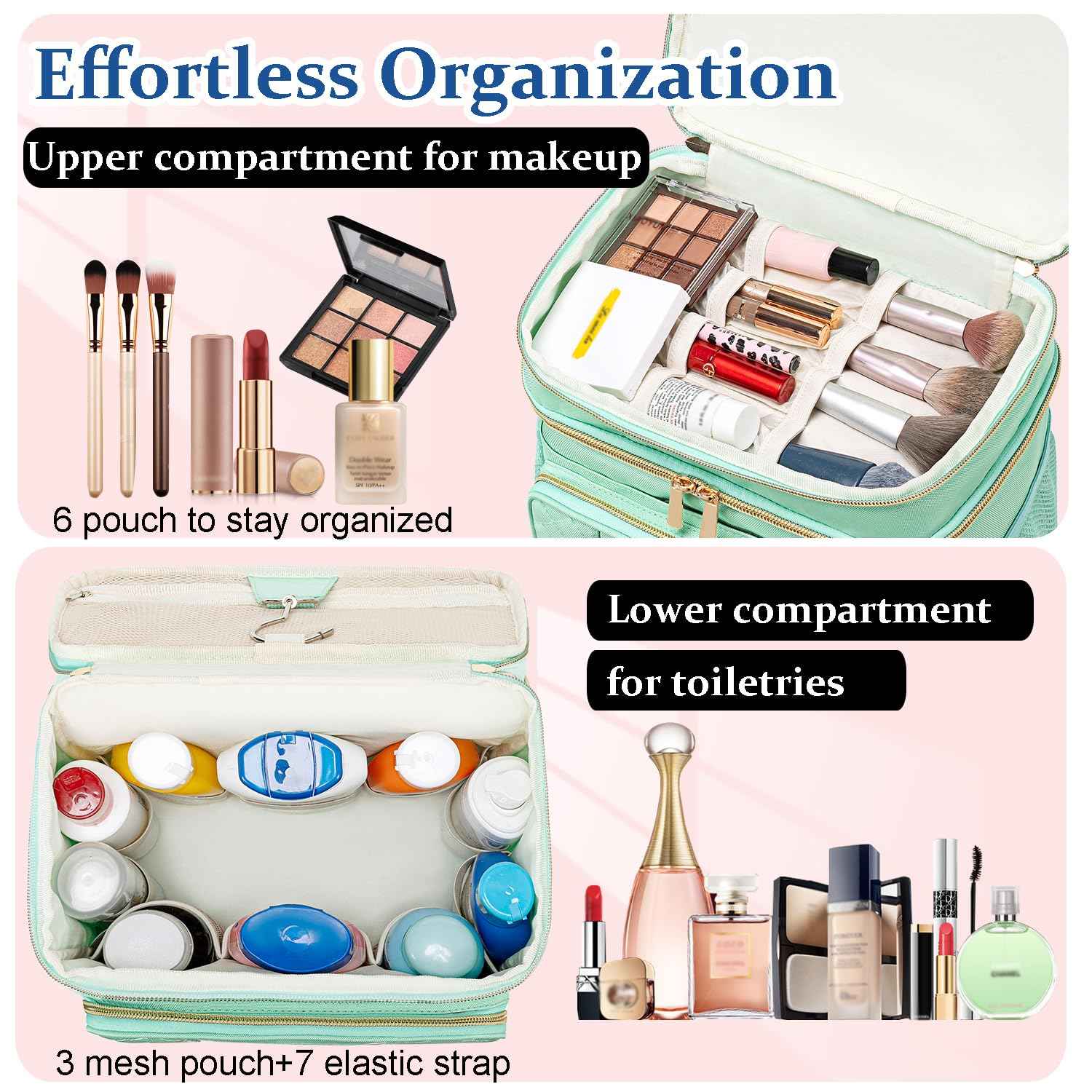 Romenrita Large Toiletry Bag for Women Men,Waterproof Portable Shower Caddy for College Dorm,Bathroom Bag, Quick Dry Shower Bag Hanging Toiletry Bags for For Full Sized Toiletries And Cosmetics