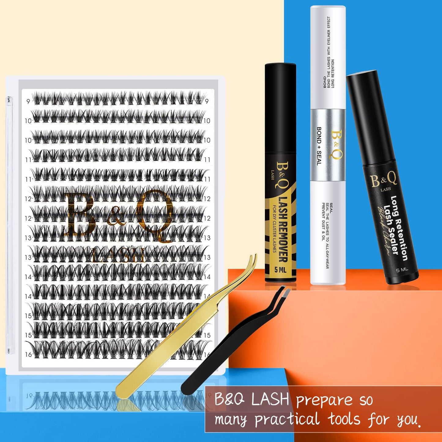 Lash Clusters 40D-C-9-16MIX Individual Lashes 280 Clusters Manga Lashes False Eyelash Lash Clusters Extensions DIY Eyelash Extensions at Home (40D-C,9-16MIX)