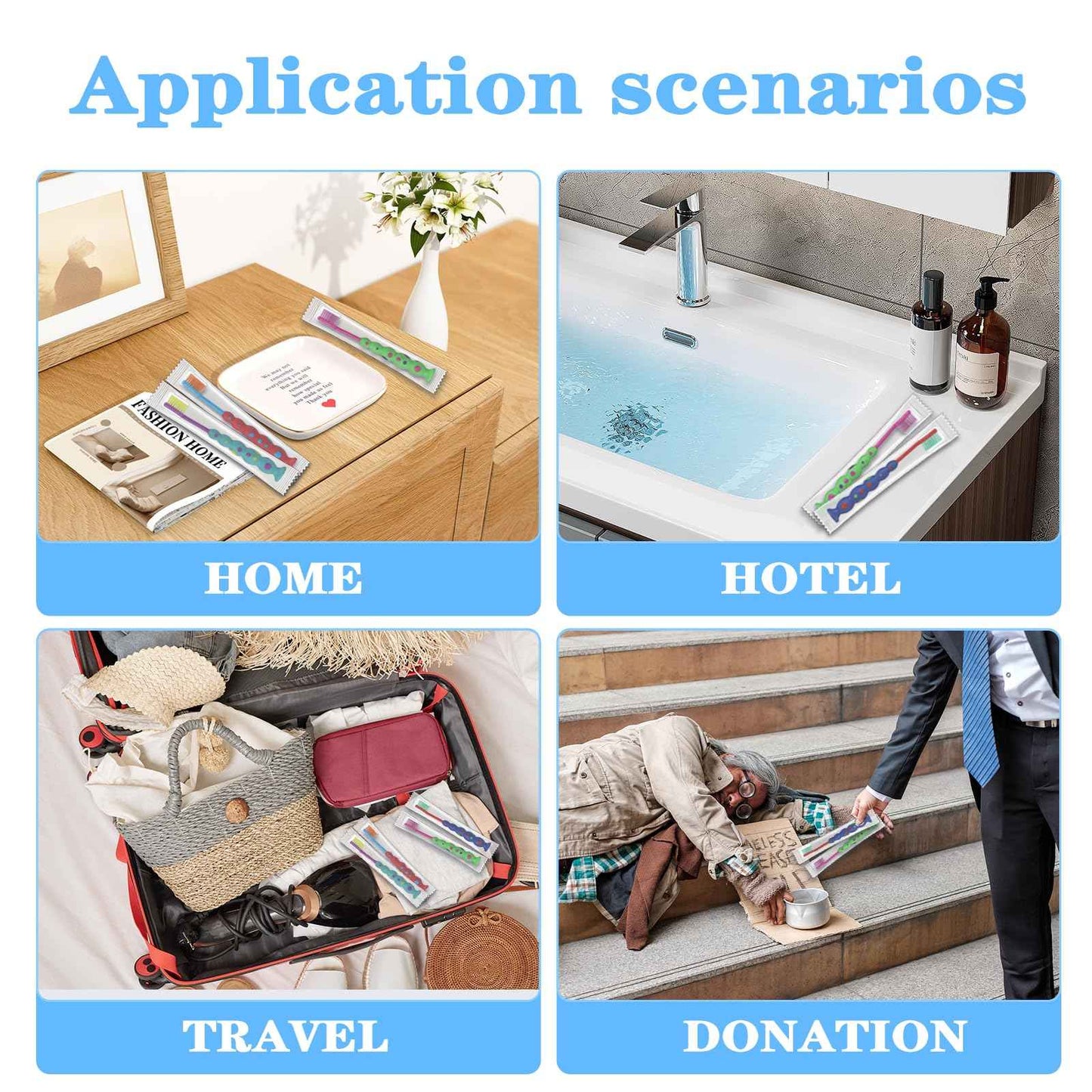 Akulgaci 100 Pack Kids Toothbrush Soft bristles Toddler Lovely Toothbrush with Suction Cup Bulk, Includes Travel Covers, Individually Wrapped Toothbrushes for Kid Home School Daycare Camp (Candy)