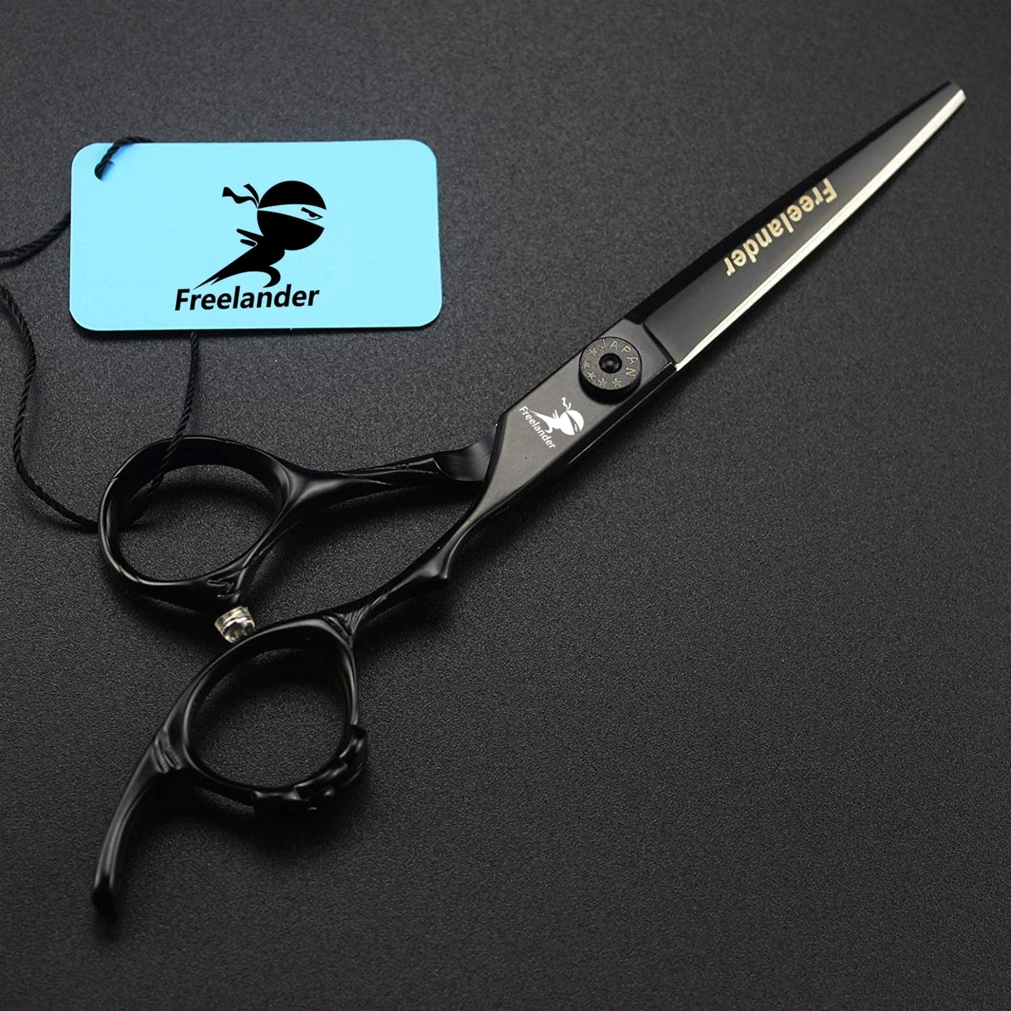 Hair Cutting Scissors, 6.0 Inch Black Professional Japan 440C Hair Cutting Shears - Salon Hair Blending/Thinning/Texturizing Scissor, Hand Sharpened