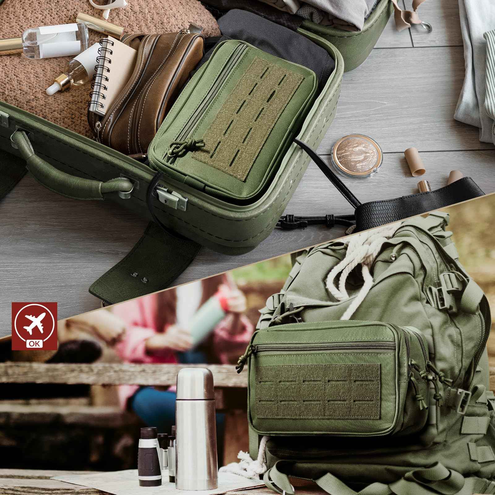 RXW Toiletry Bag for Men, Tactical Dopp Kit Military Hygiene Bag Mens Toiletry Travel Bag MOLLE EDC Pouch Small Toiltries Travel Bathroom Shaving Kit Shower Bags