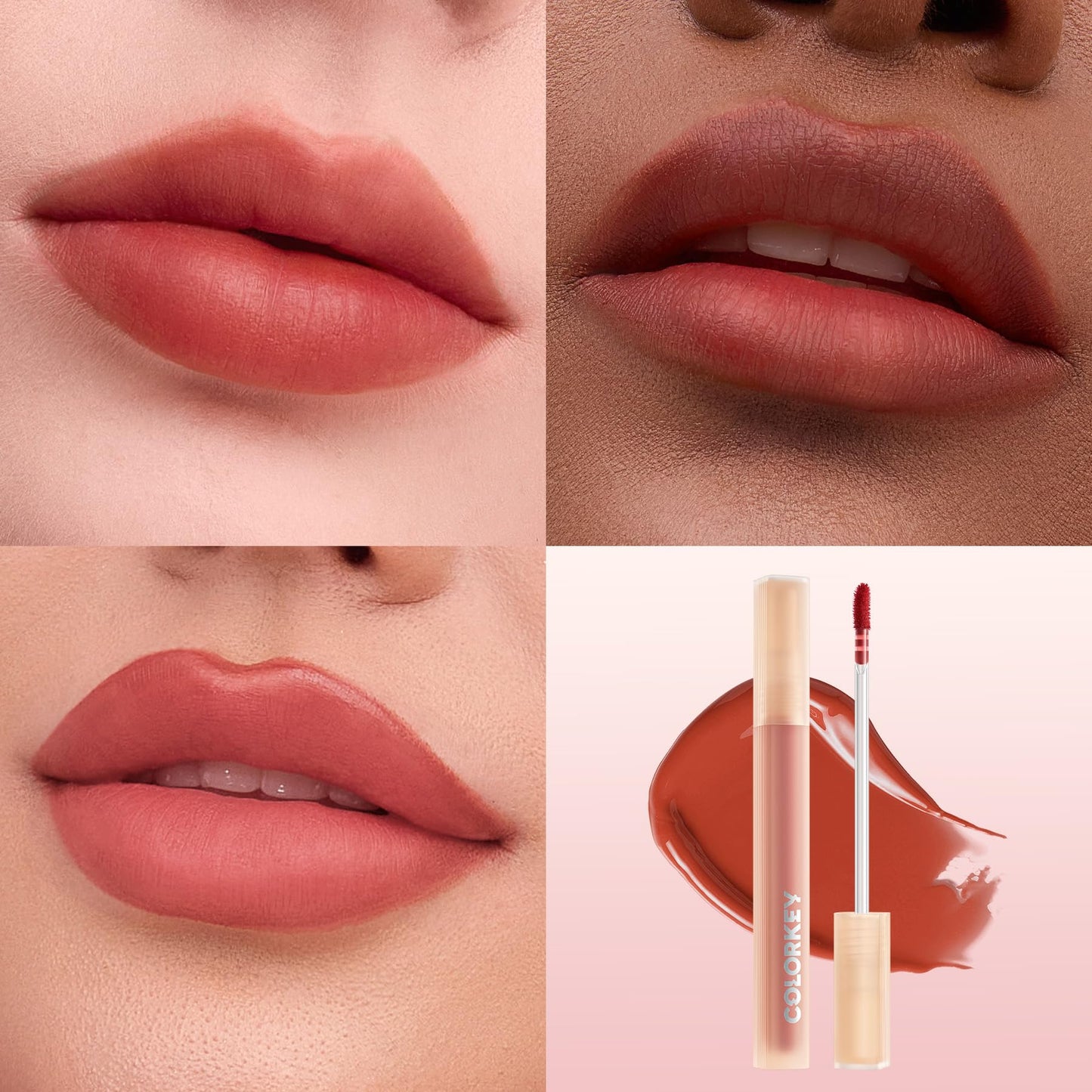 COLORKEY Soft Matte Water Lip Tint, Matte Finishs, Long-Lasting, Moist Fit Without Stickiness, Moisturized, Waterproof, Liquid Lipstick, Nude lip color (O302 Balsam Jasmine)