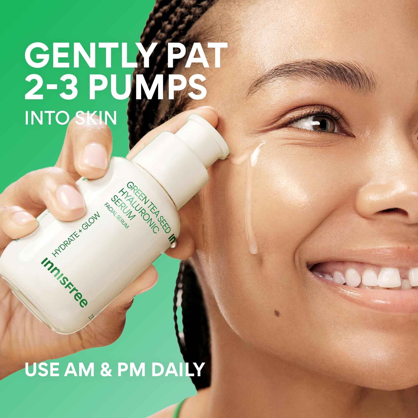 innisfree Green Tea Seed Hydrating Serum Refill with Hyaluronic Acid & Niacinamide, Korean Face Serum for Glow