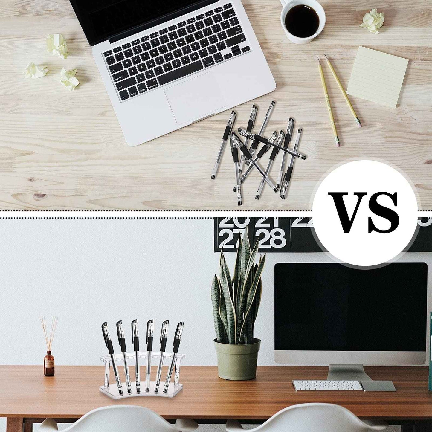 Teling 4 Pieces Pen Display Stand Acrylic pen Holder Clear Pen Stand Rack Organizer Nail Brush Holder Stand for Make Up Brush