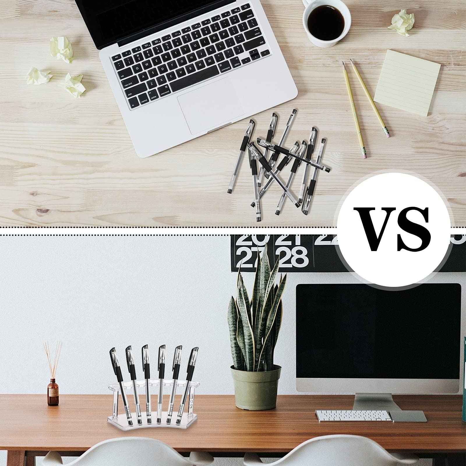 Teling 4 Pieces Pen Display Stand Acrylic pen Holder Clear Pen Stand Rack Organizer Nail Brush Holder Stand for Make Up Brush