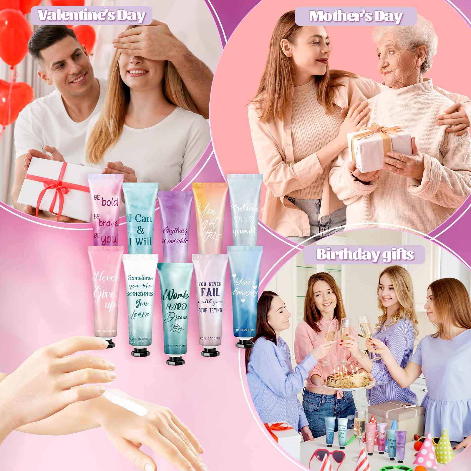 30 Pack Christmas Employee Appreciation Team Gift Bulk Travel Size Hand Cream Inspirational Natural Fragrance Hand Lotion Xmas Winter Thank You Gift for Women Teacher Nurse Coworker Staff Baby Shower