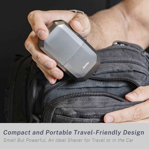 Electric Razors for Men Face - Compact Travel Electric Foil Shavers for Mens Bald Head - Small Portable Face and Head Shavers IPX7 Waterproof Wet and Dry, Dual-Action Blades and USB-C Rechargeable