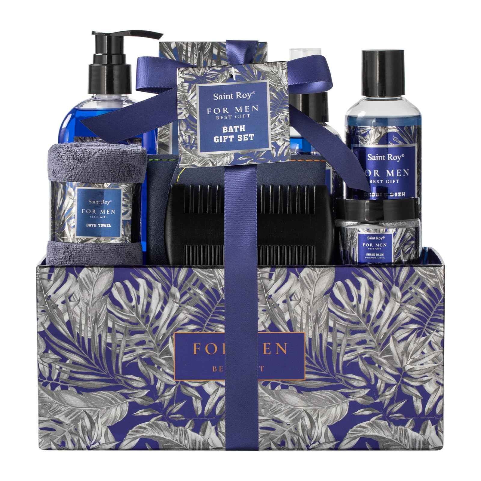 Fathers Day Christmas Gift Baskets, Birthday Gifts Spa Kit for Men Classic Perfume Bath Gift Set and Shower Gift Basket Self Care Shaving Kit Mens Bath Beard Spa Gifts Baskets Mens Gift Set beauty kit