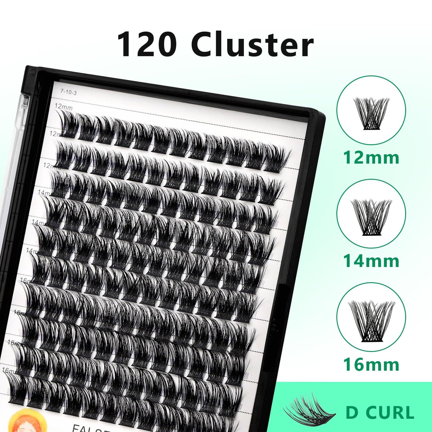 Bodermincer 120 Cluster 10-12-14mm/12-14-16mm/16-18-20mm Mixed Length Lash Cluster Eyelash Extension Natural 3D Russian Volume Faux 3D Effect Glue Bonded Cluster Eyelashes (M01# 10-12-14mm Mixed)