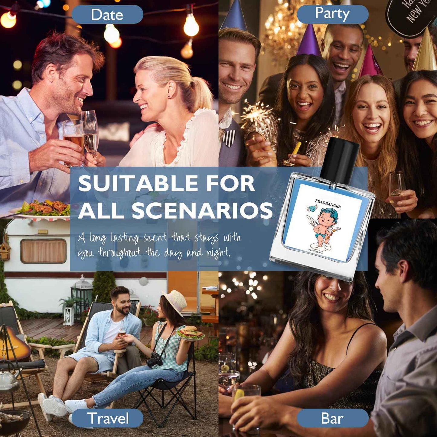 Cologne for Men - Pheromone-Infused Long Lasting Fragrance | 50ml Eau de Parfum Spray | Seductive Natural Herbal Scent for Attraction & Confidence | Day & Night Wear, Gift-Ready for Him (50+10ML)