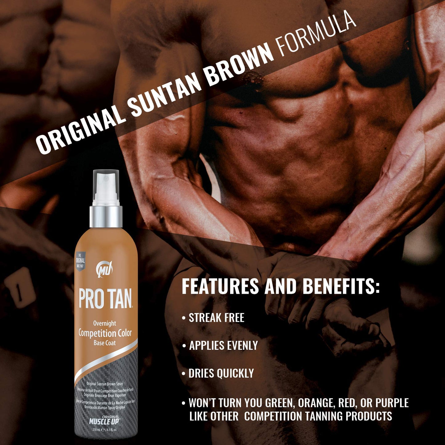 Pro Tan Overnight Competition Color, Original Suntan Brown Formula 8.5 fl oz (250 ml)