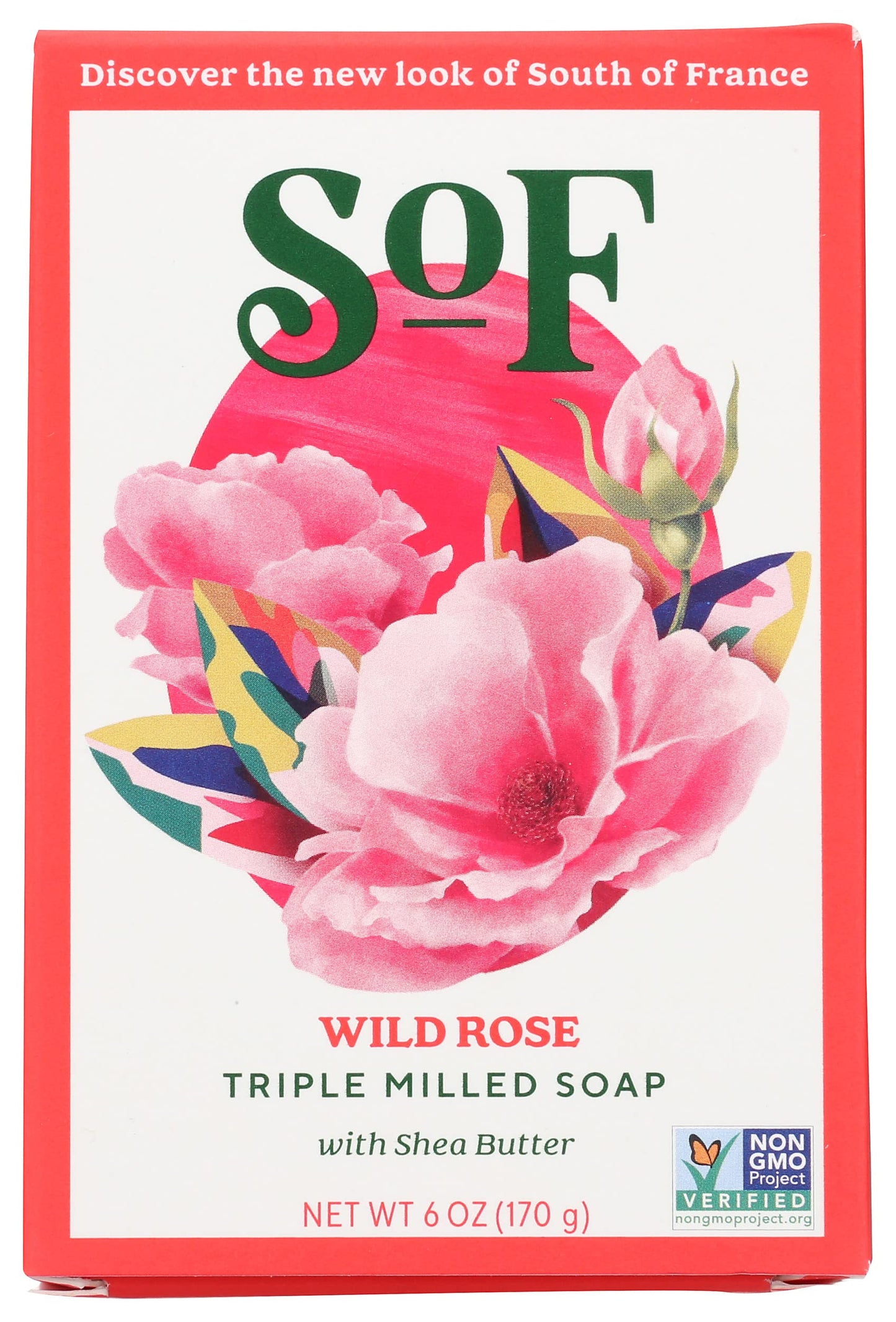 South of France Climbing Wild Rose Bar Soap, Gluten Free, Cruelty Free, 6 Ounce (Pack of 3)