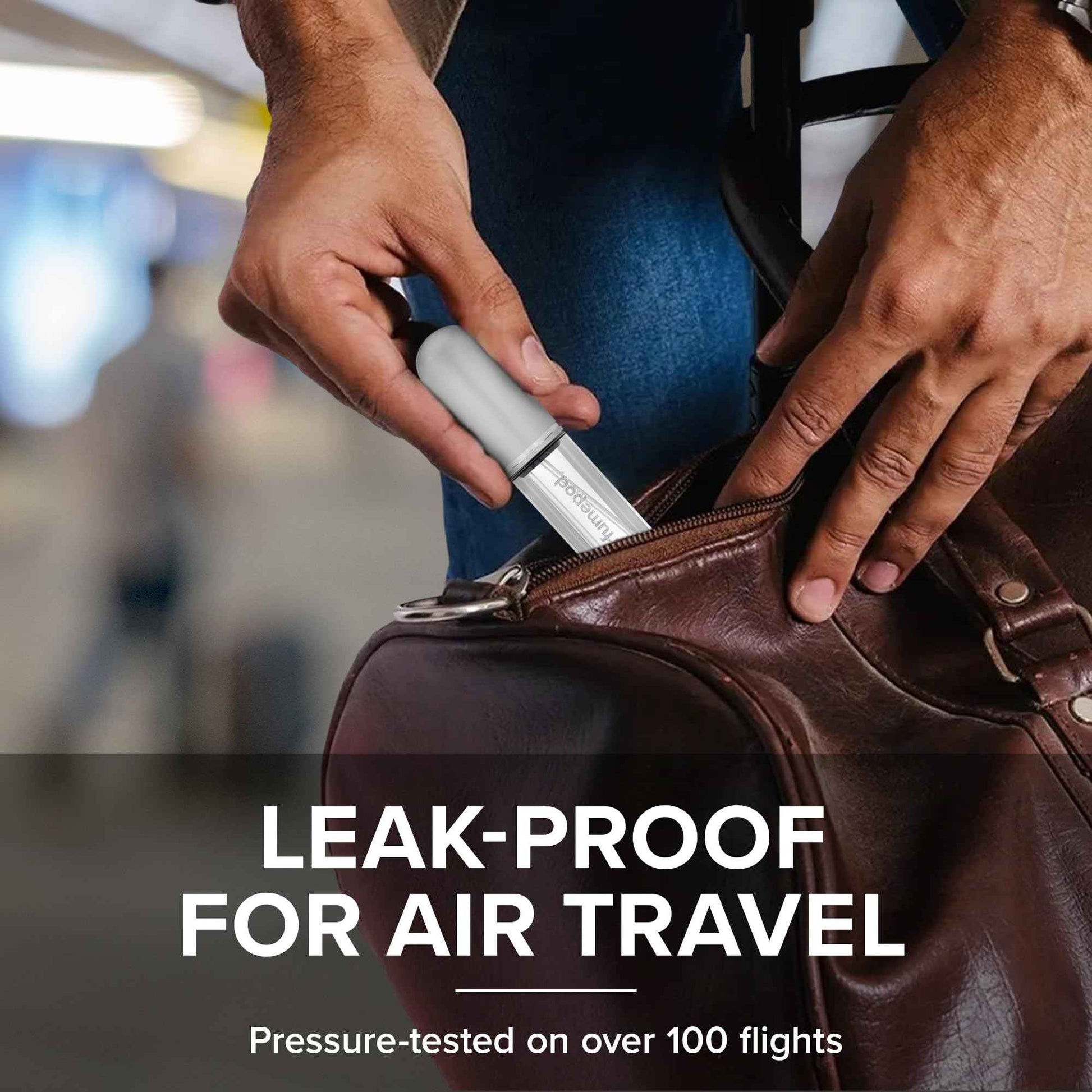 Travalo Pod Pure Perfume Atomizer Duo w/Pouch - Leak-Proof and TSA Approved for Air Travel - Reusable, Airtight, Easy-Fill Mini Pump Sprayer - Clear Body - Lid Colors Silver & Perfect Pink - 2 Pack