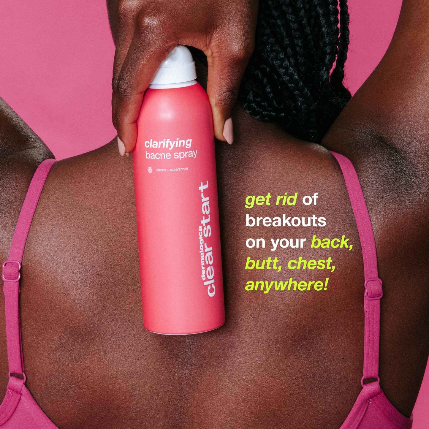 Dermalogica Clear Start Clarifying Bacne Spray, Back Acne Treatment Spray for Body Breakout - Pore Clearing, Preventing Pimple with Salicylic Acid, Witch Hazel, Tea Tree Oil, All Skin Type, 6 fl oz