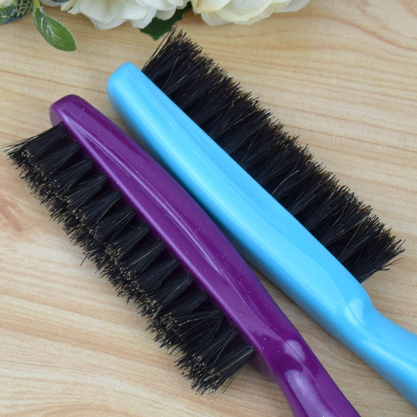 1 Pcs Teasing Brush Boar Bristle Hair Brush for Volume Hair Scalp Massage, Teasing Brush with Tail Handle for Back Brushing, Back Combing, Creating Volume, Teasing and Slicking Your Hair Back (Black)