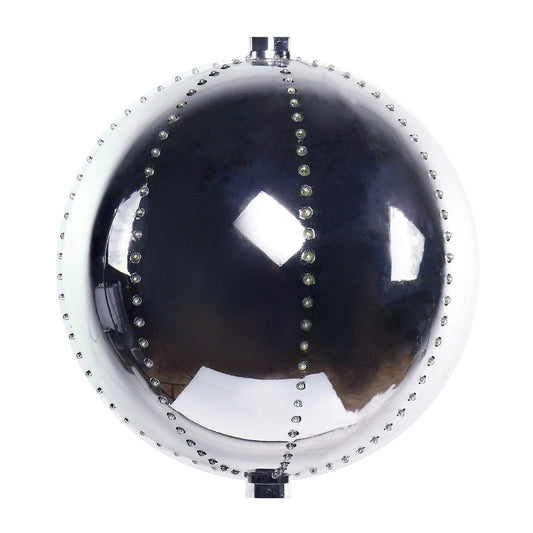 Alpine Corporation 13" H Indoor Hanging Christmas Ball Ornament with Multi-Colored LED Lights, Silver