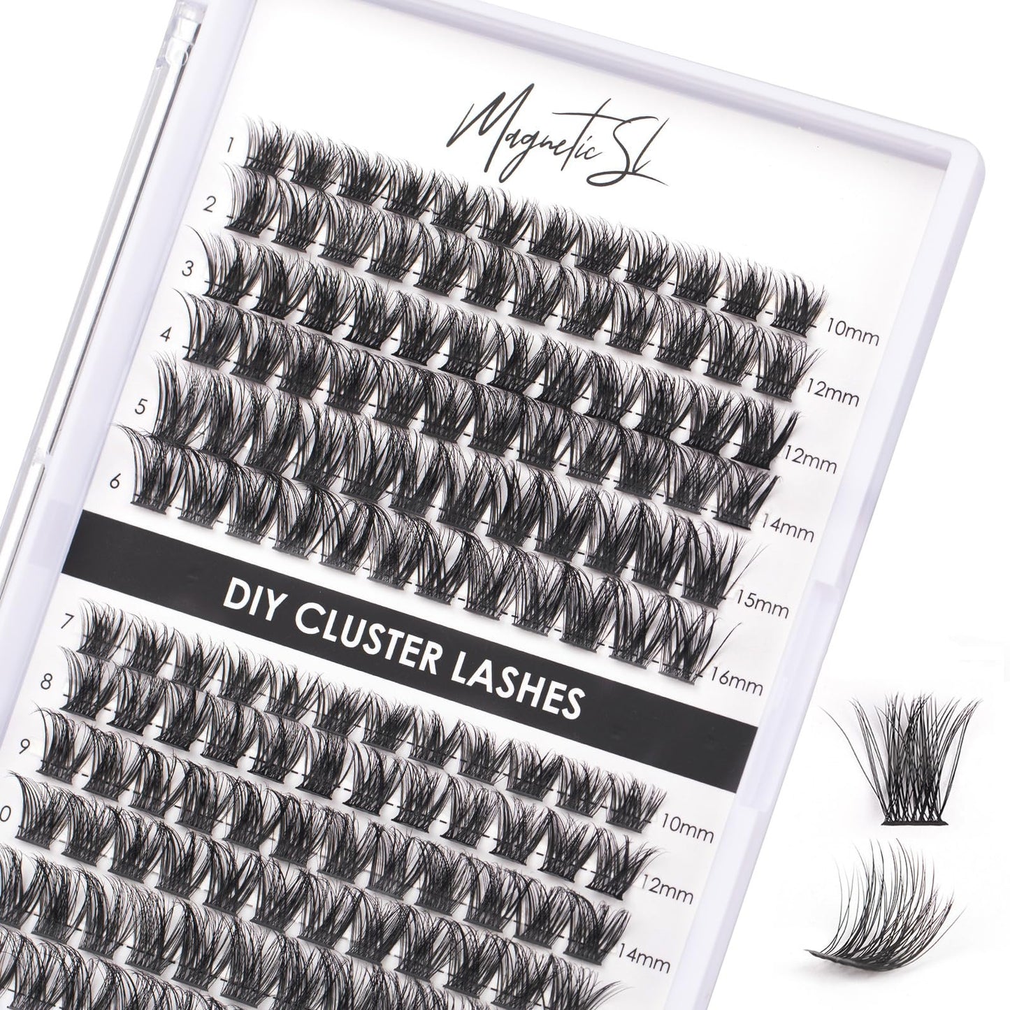 Lash Clusters 144 Pcs Individual Lashes Clusters Eyelash Extensions False Eyelashes DIY Wispy Fluffy Lash Extension Reusable False Eyelashes Natural Look Mix 10-16mm C D Curl-DM17