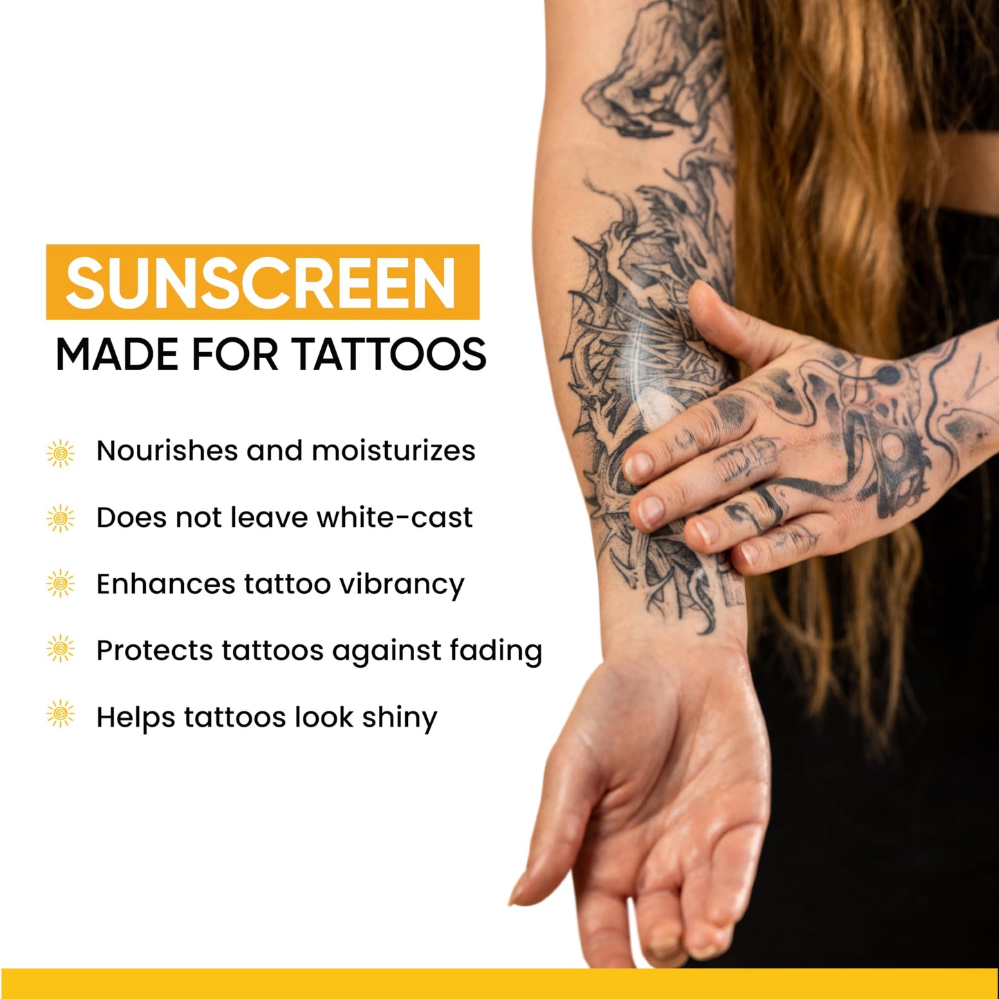 Makra Tattoo Care Sunscreen – SPF 30+ Ointment for Tattoo Sun Protection - UVA/UVB Protection - Deeply Moisturizes and Protects Ink Against Fading - Enhances Colors, Water Resistant - 2.8 Oz/80 g