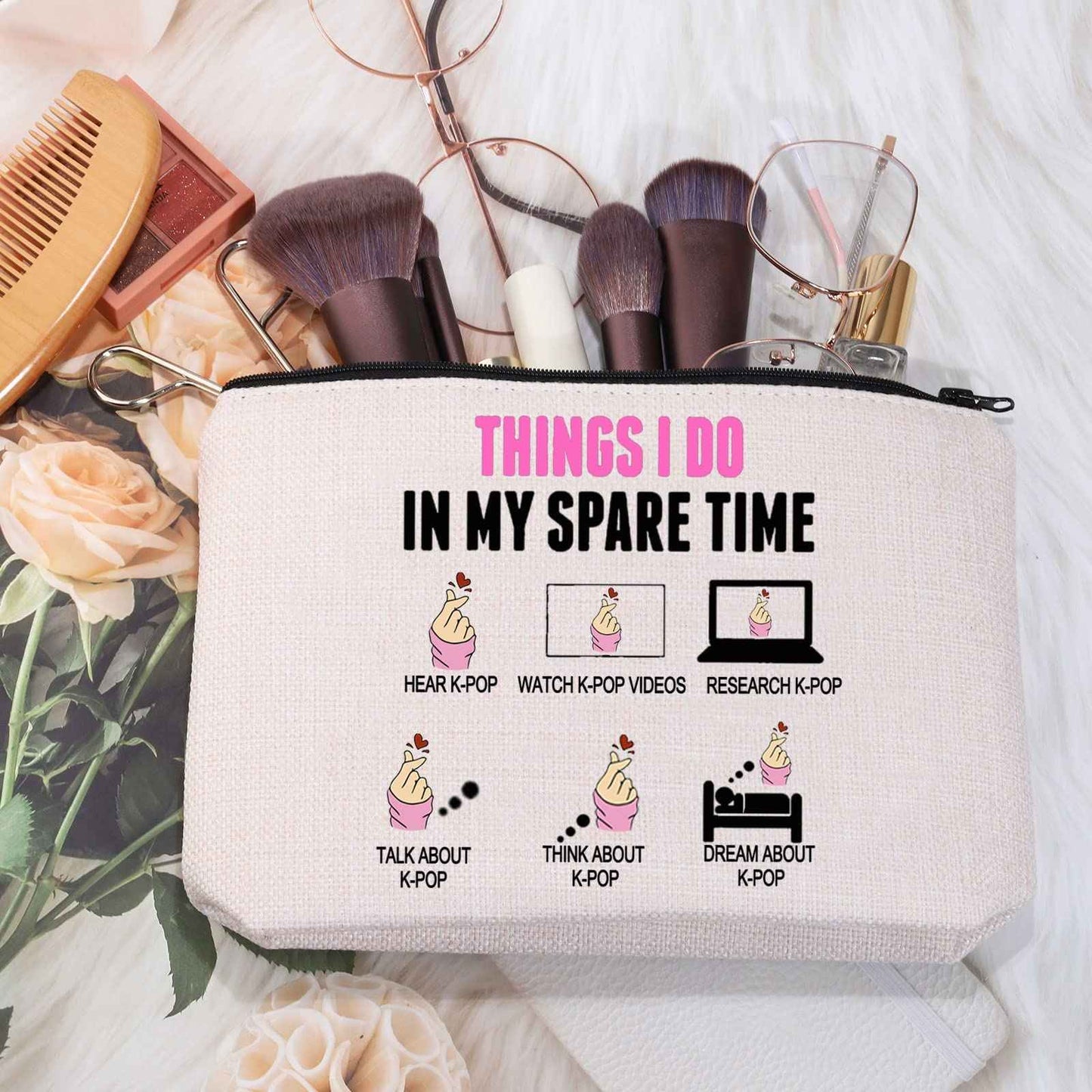 MEIKIUP Funny K-Drama Lover Gift Korean Merchandise Korean Drama Fan Gift K-Drama Women Makeup Bag (ThingsinmySpareTimeBAG)