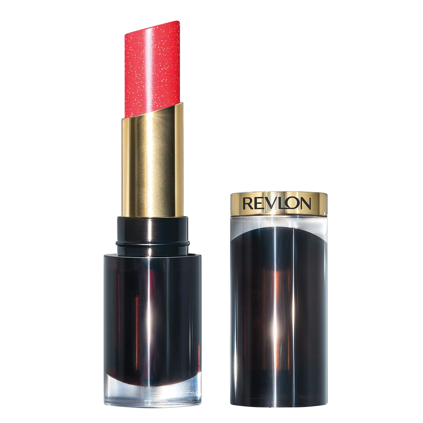 Revlon Super Lustrous Glass Shine Lipstick, Flawless Moisturizing Lip Color with Aloe, Hyaluronic Acid and Rose Quartz, Glassy Pink (016), 0.15 oz