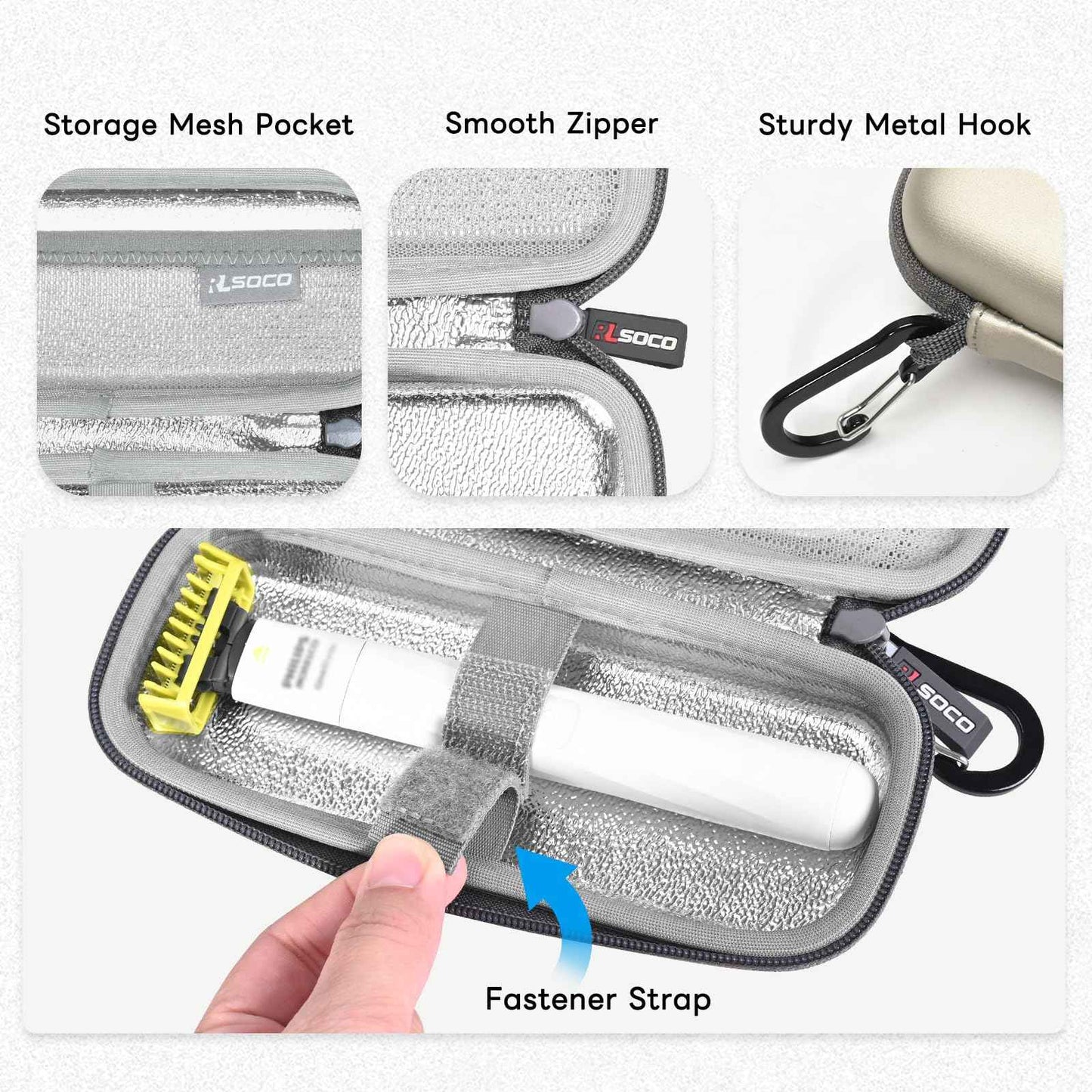 RLSOCO Shaving Case,Hard Case for Philips Norelco OneBlade Intimate,Designed for Pubic Grooming,Trim & Shave,QP1924/70 & OneBlade First Shave,Teen Hybrid Electric Shaving System,QP1324/20
