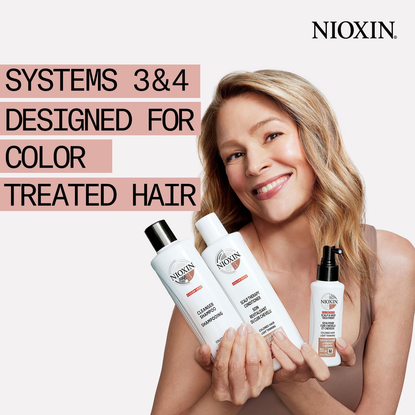 Nioxin System 3 Scalp Therapy Conditioner, Color Treated Hair with Light Thinning, 10.1 oz