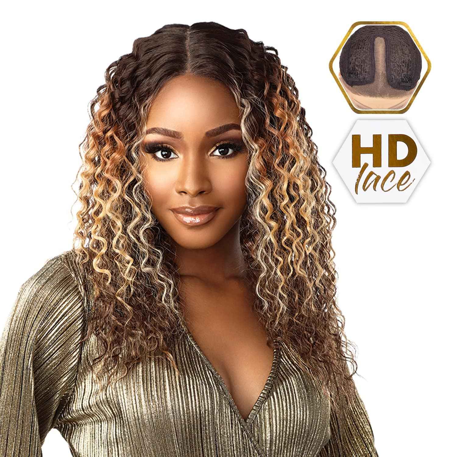 Sensationnel Butta Lace Wigs - Unit 19 Extra Wide 5 Inch Deep Parting Synthetic Preplucked Hairline Glueless Lacefront (1 JETBLACK)