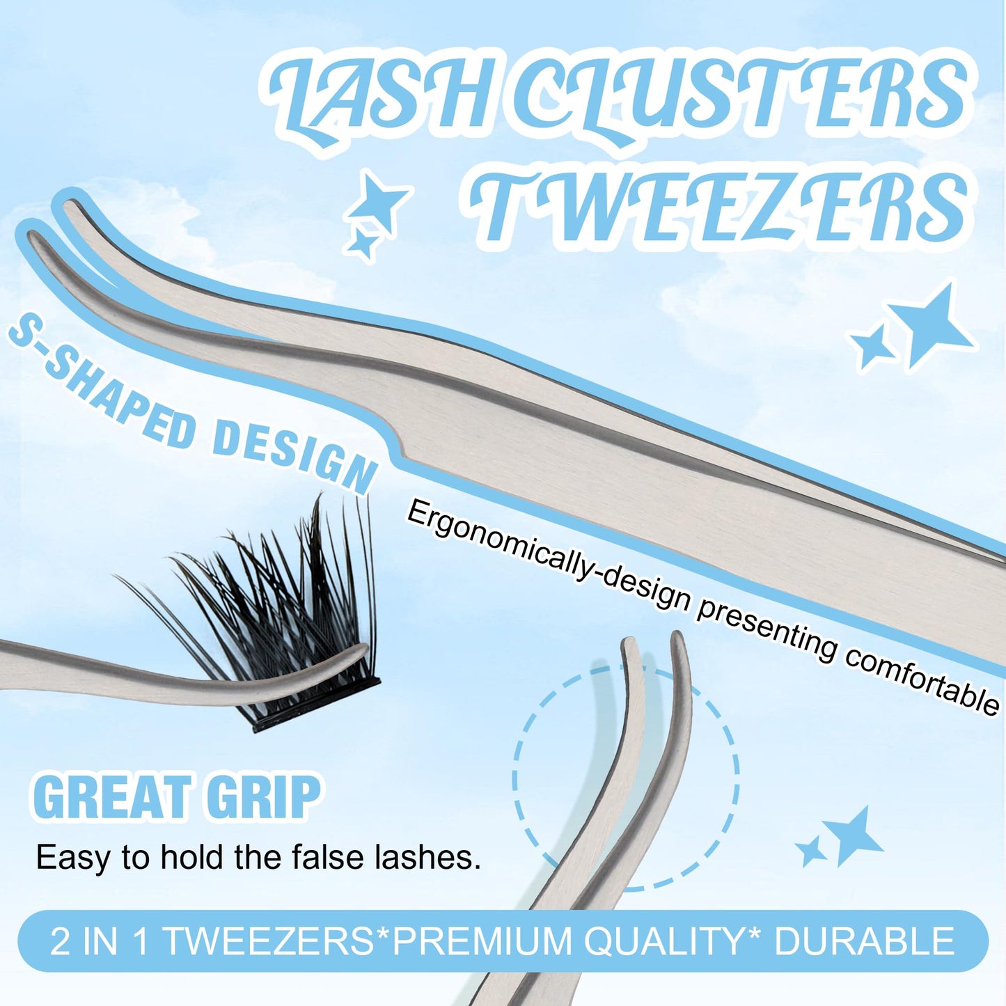 DIY Eyelash Extension Kit GEMERRY Lash Extension Kit Lash Clusters Kit with Lash Clusters 40P C 8-16mm Lash Bond and Seal and Lash Tweezers for Self Use at Home Cluster Eyelash Extension Kit