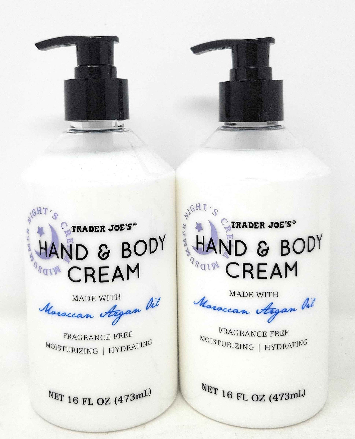 Trader Joe's Midsummer Nights Cream Hand & Body Lotion with Moroccan Argan Oil, Pack of 2