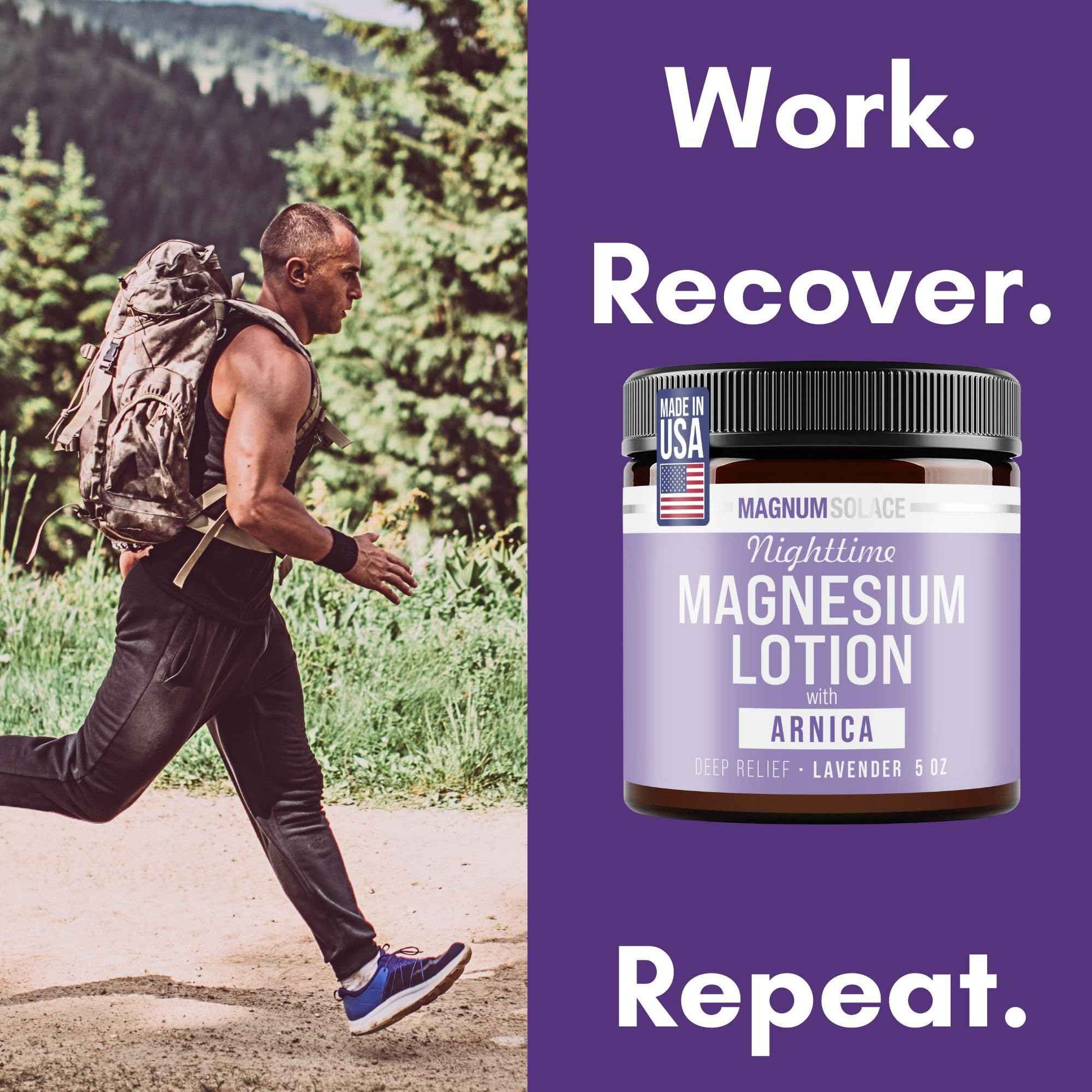 Nighttime Magnesium Lotion with Arnica, Plus Magnesium Cream with Lavender, Duo