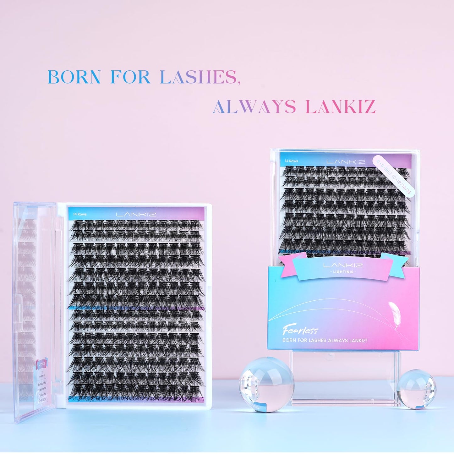 LANKIZ Lash Clusters, 168pcs Individual Lashes C+D Mix Curl for DIY Lash Extensions, Wispy Cluster Lashes, 10-16mm Mix Length Cluster Eyelash Extensions, Natural Lashes that Look Like Extensions