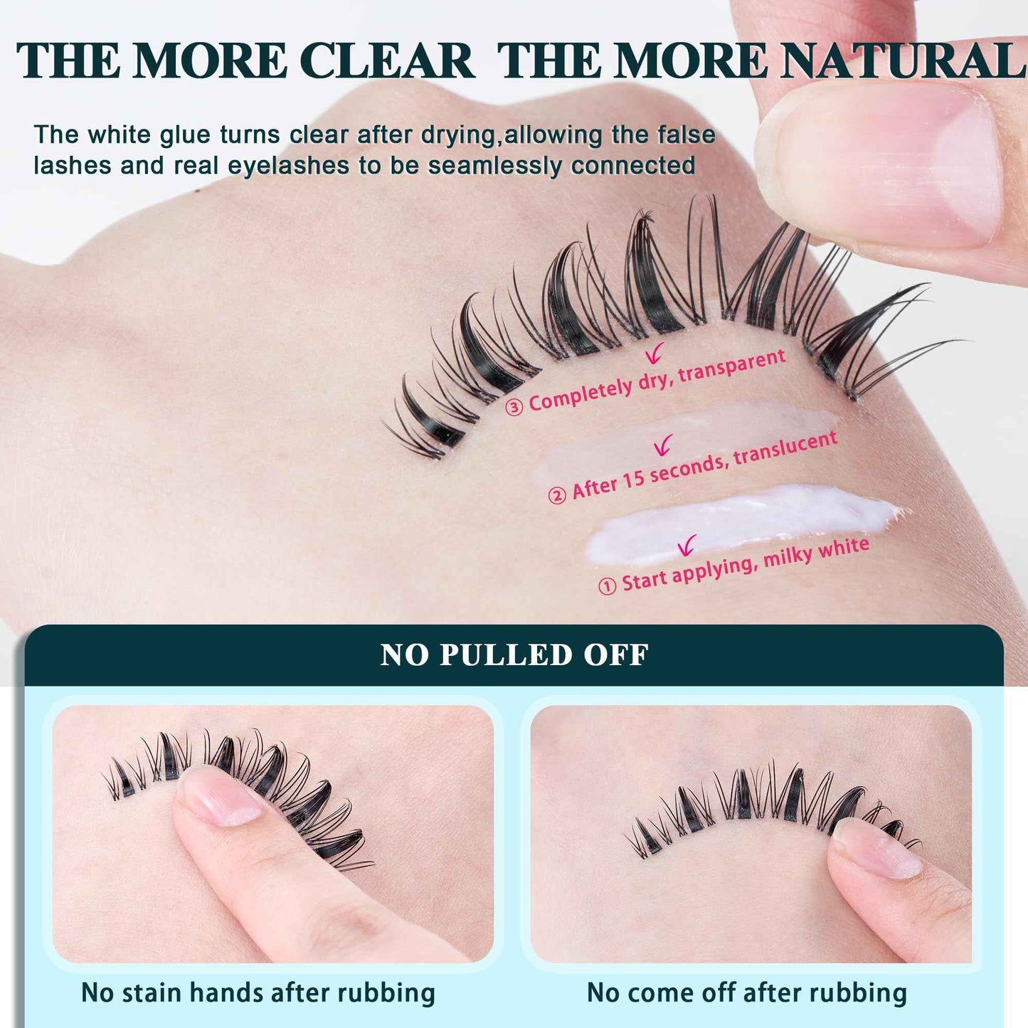 Vasa Muse Premium Lash Clusters Kit - 10-16mm Wispy Natural & Fairy Spiky WideSpan Individual Eyelash Clusters 0.05mm Ultra-thin Invisible band Eyelash Extension Kit with Bond Seal for Starter DIY