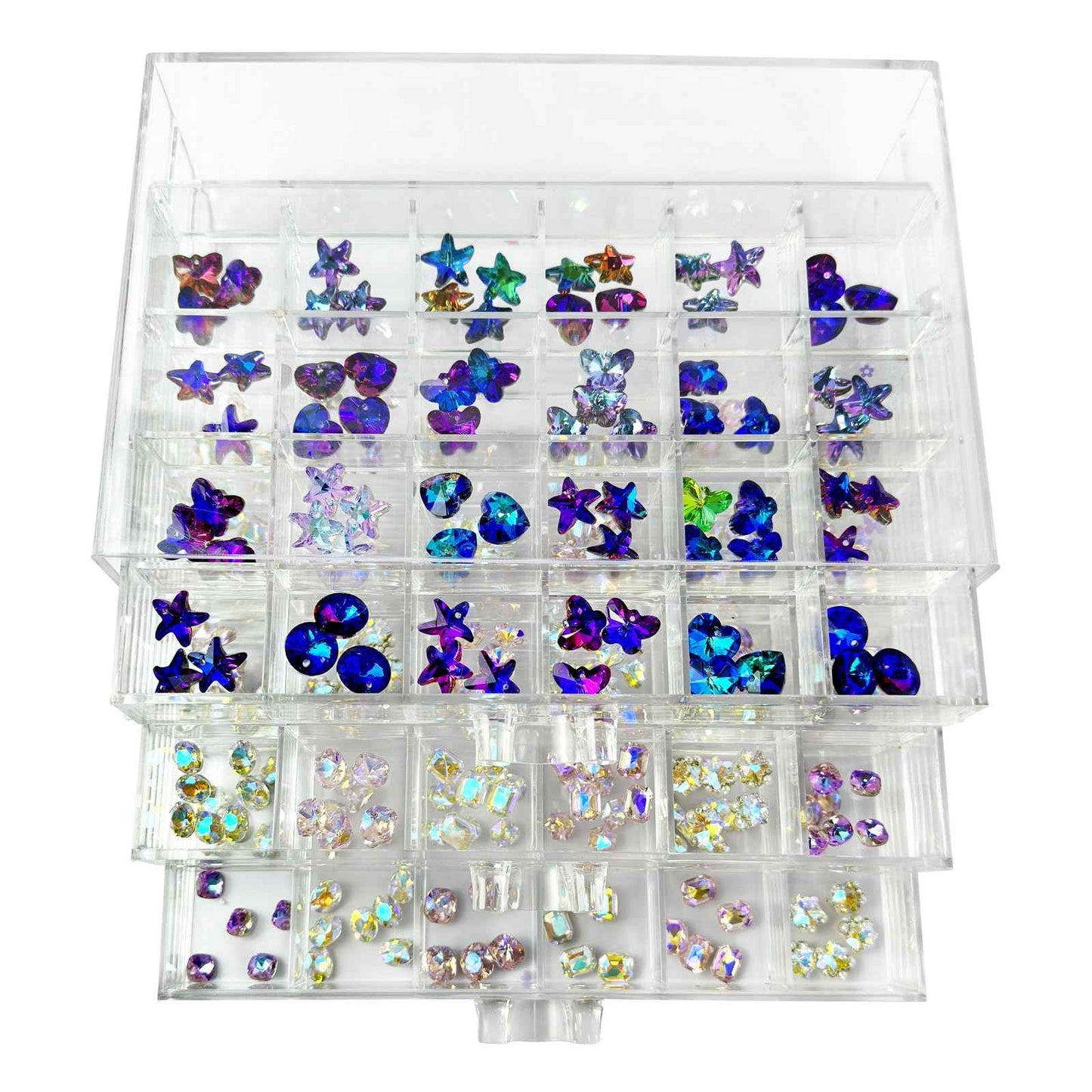 Guolich 3 Tier 72 Lattice Nail Organizers and Storage Clear Acrylic Nail Jewellery Accessories Storage Case Holder Shelves Display Rack Stand for Painted Glue,Brushed Glue,Carving Glue Nail Table