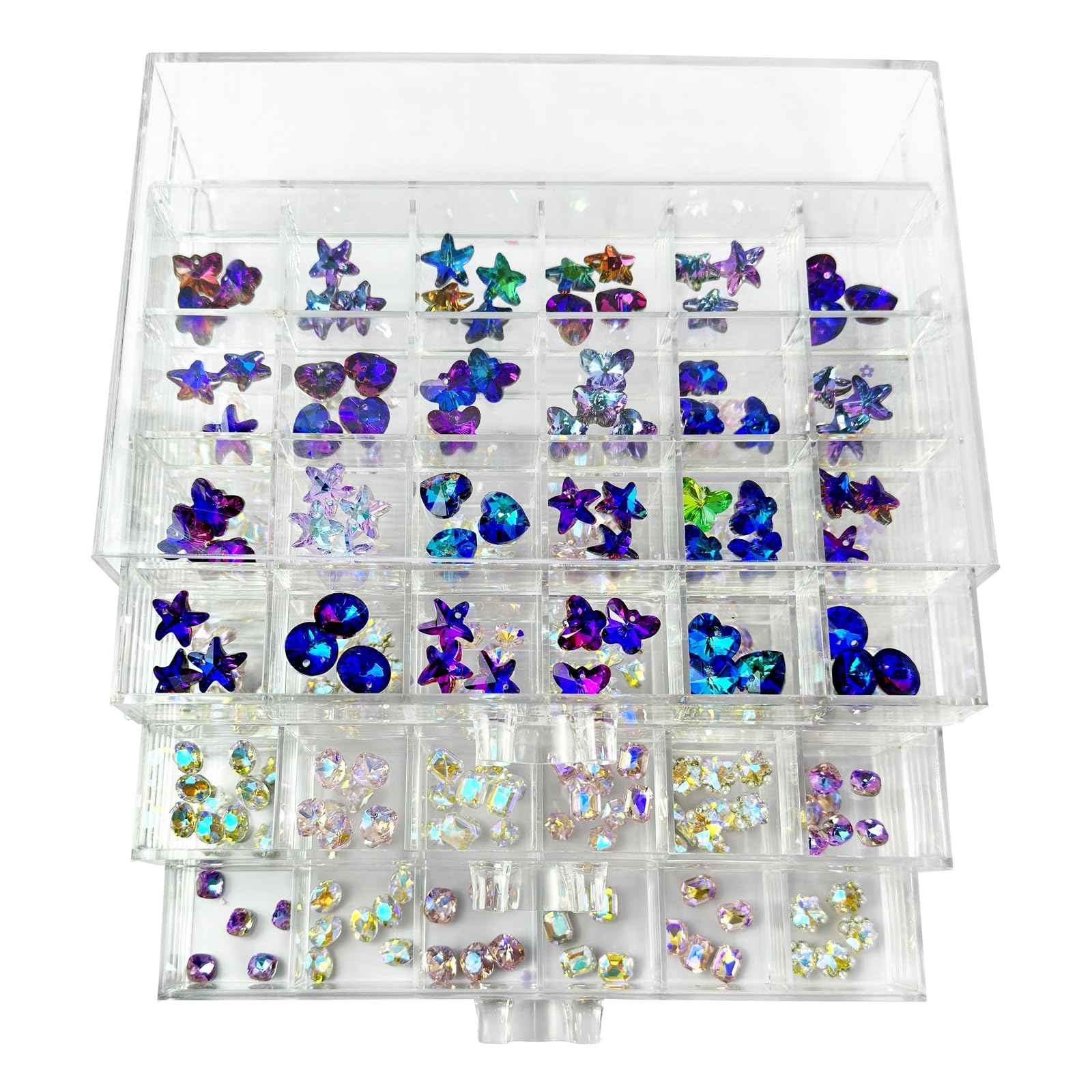 Guolich 3 Tier 72 Lattice Nail Organizers and Storage Clear Acrylic Nail Jewellery Accessories Storage Case Holder Shelves Display Rack Stand for Painted Glue,Brushed Glue,Carving Glue Nail Table