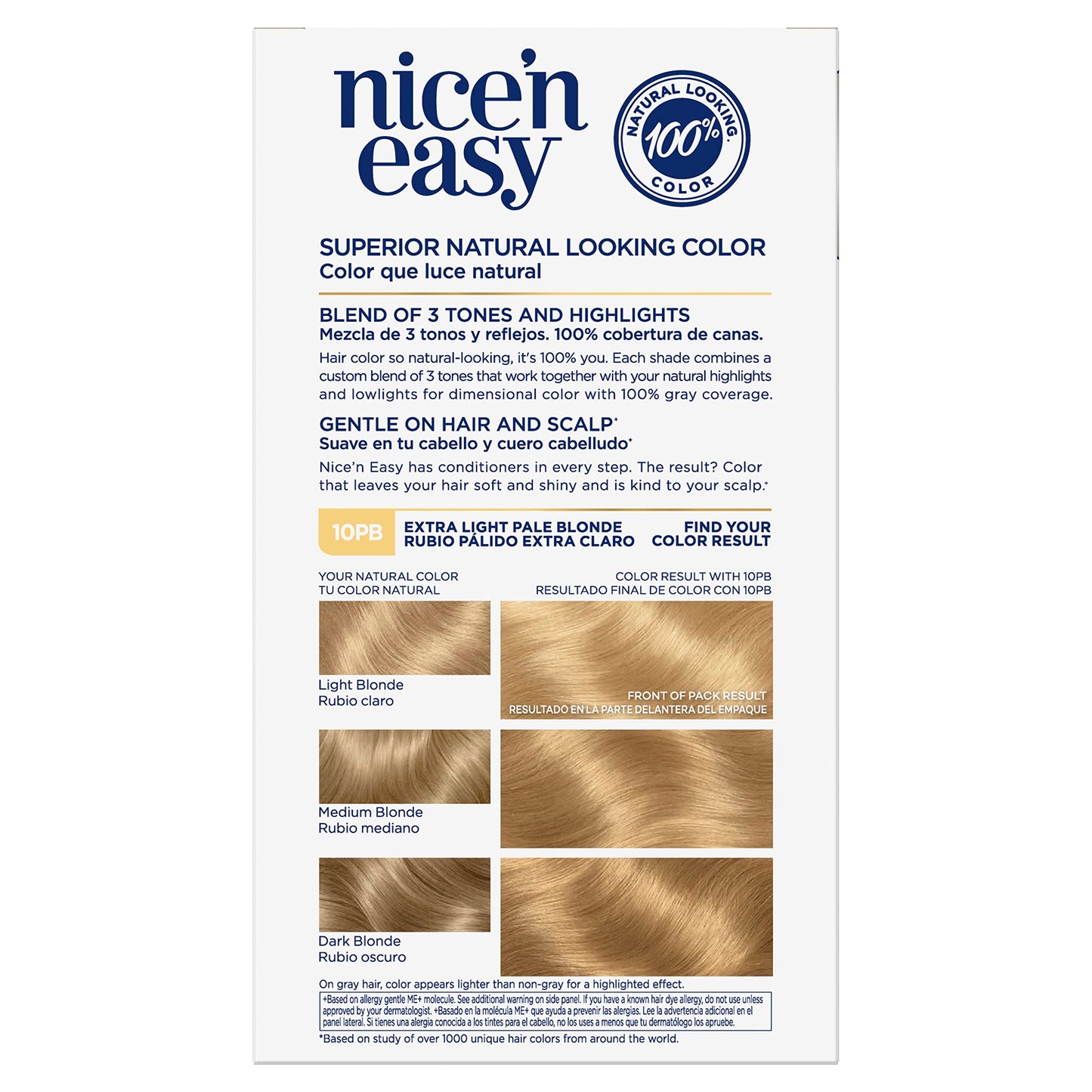 Clairol Nice'n Easy Permanent Hair Dye, 10PB Extra Light Pale Blonde Hair Color, Pack of 3