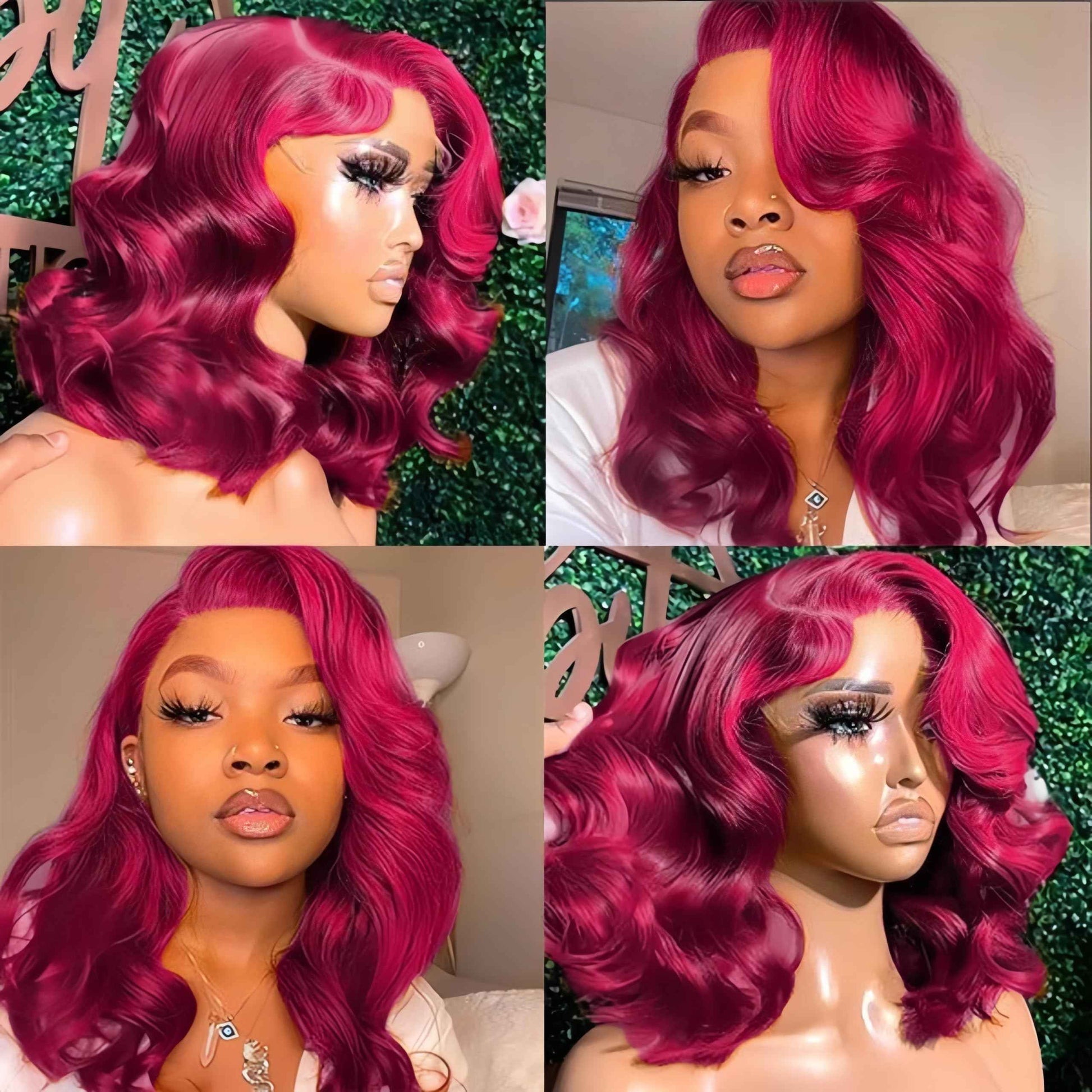 99j Burgundy Lace Front Wigs Human Hair Bob Wig Human Hair 200% Density 13x4 Body Wave Lace Front Wig Pre Plucked Wine Red Wigs Human Hairs Short Bob Wig for Women 10 Inch