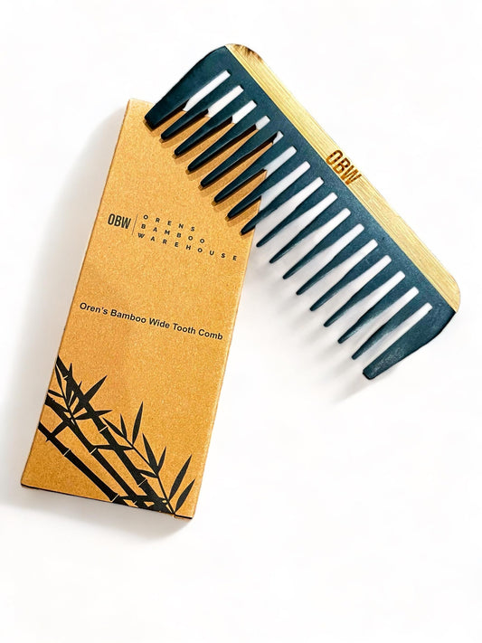 OREN’S Bamboo Bakelite Comb - Anti-Static Wide Tooth Design for Thick, Wavy Hair & Curls