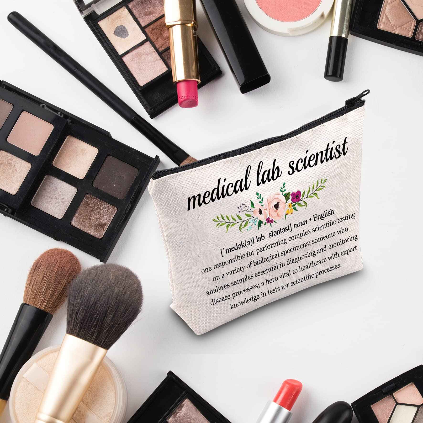 G2TUP Medical Lab Scientist Gift Medical Lab Scientist Definition Makeup Bag Lab Tech Cosmetic Bag Lab Technician Gift Science Geek Zipper Travel Bag (Medical Lab Scientist White Bag)