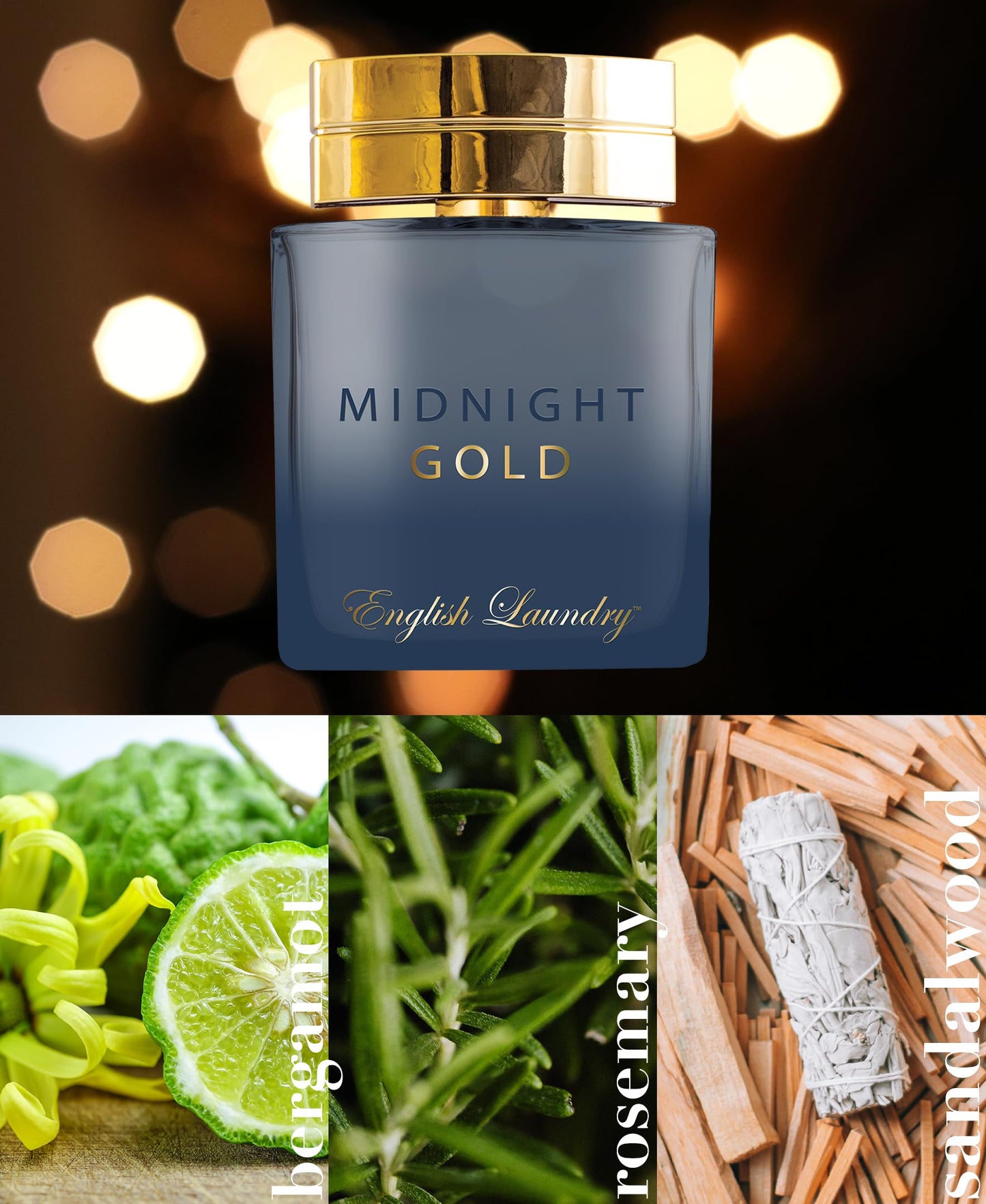 English Laundry Midnight Gold Eau de Parfum 3 Piece Gift Set, 3.4 fl. oz.