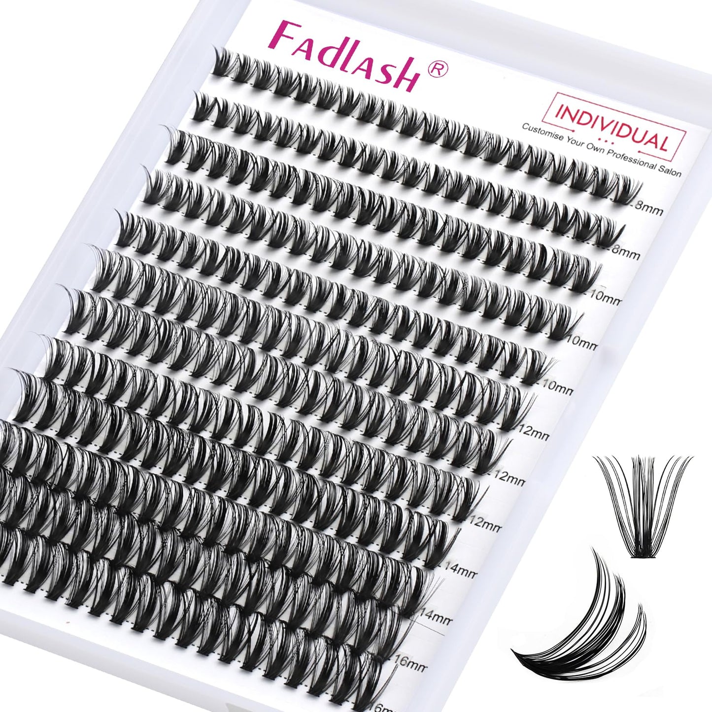 Cluster Lashes D Curl Lash Clusters ? Pcs Lash Extension Clusters Individual Lashes Soft DIY Eyelash Extensions Mixed Tray Eyelash Clusters Natural Look (50D-0.07D, 8-16mm)