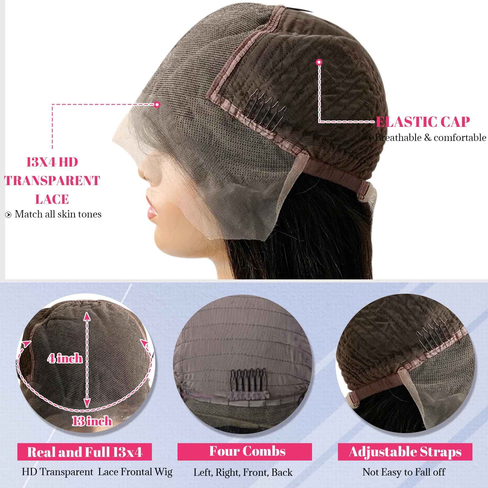 10 Inch Short Bob Wigs Natural Color Pre Plucked 180% Density Black Bob Glueless Wig Human Hair Free Part Natural Black Lace Front Wig