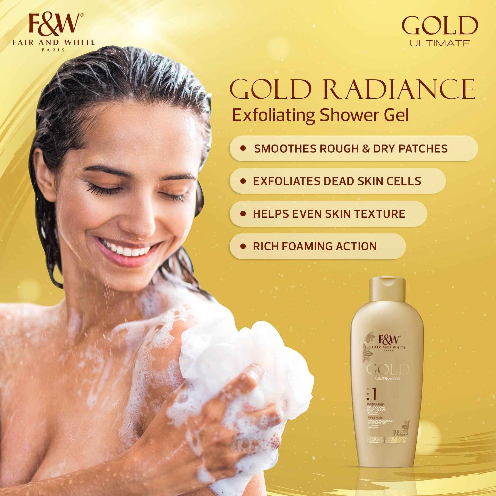 FAIR & WHITE Gold Radiance Body Wash (33.8 fl.oz / 1000ml)
