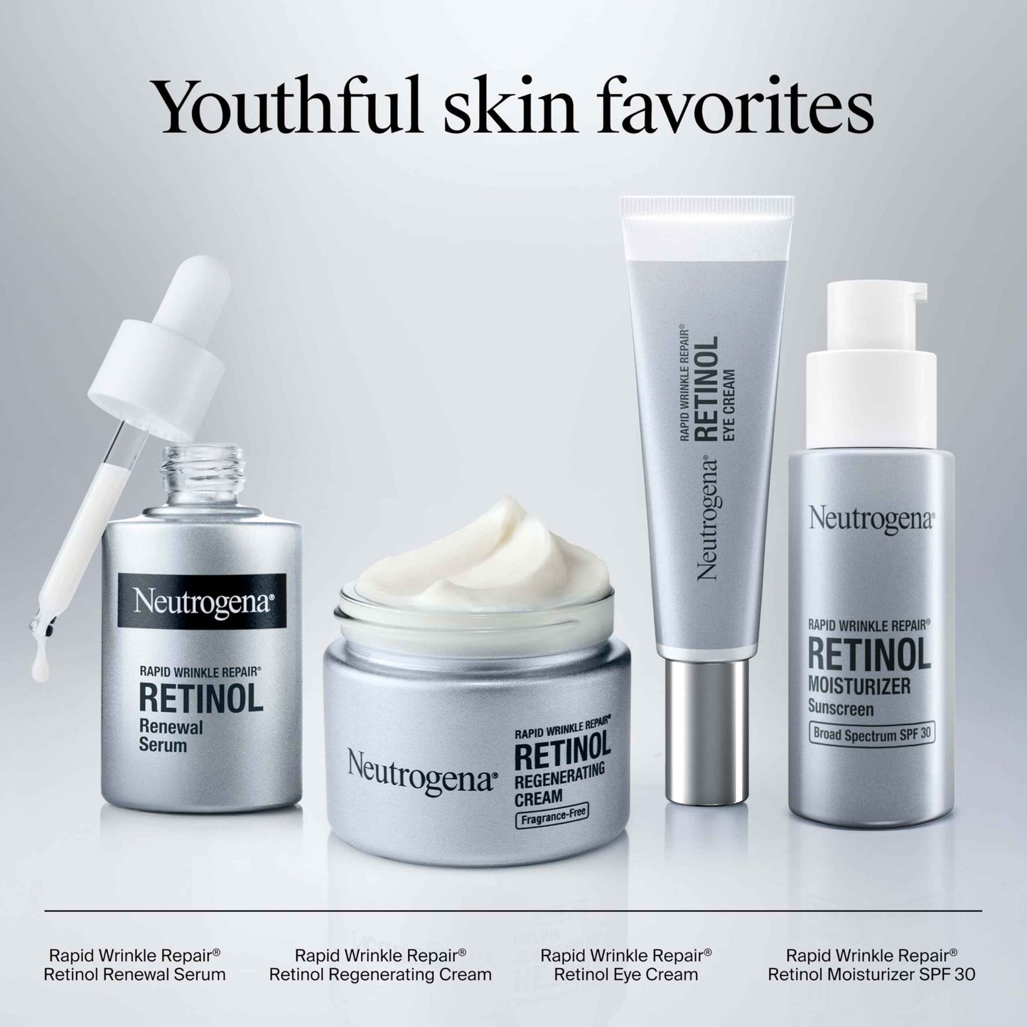 Neutrogena Rapid Wrinkle Repair Retinol Renewal Serum, Lightweight Anti-Aging Facial Serum with Pure Retinol & Antioxidants to Improve Wrinkles, Dullness & Dark Spots, 1 fl oz