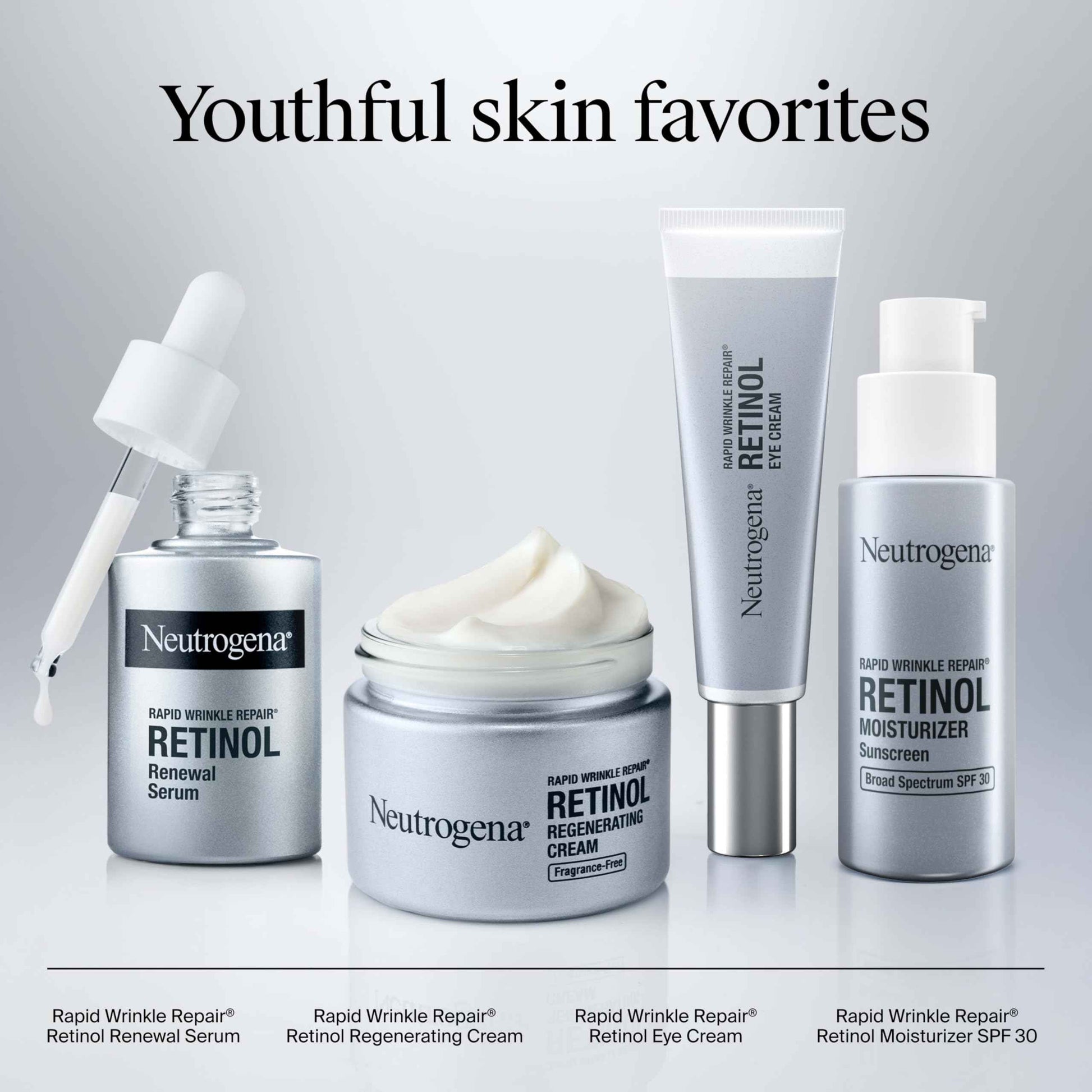 Neutrogena Rapid Wrinkle Repair Retinol Renewal Serum, Lightweight Anti-Aging Facial Serum with Pure Retinol & Antioxidants to Improve Wrinkles, Dullness & Dark Spots, 1 fl oz