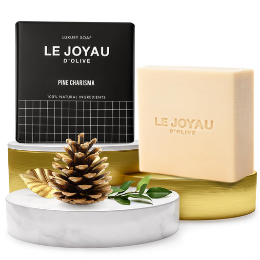 LJO Soap with Only 4 Ingredients | Enriched with Essential Oils | Free from Chemicals | No Titanium Dioxide | Handmade with All-Natural Ingredients | Pine Charisma | Cold Processed Soap | Pack of 1