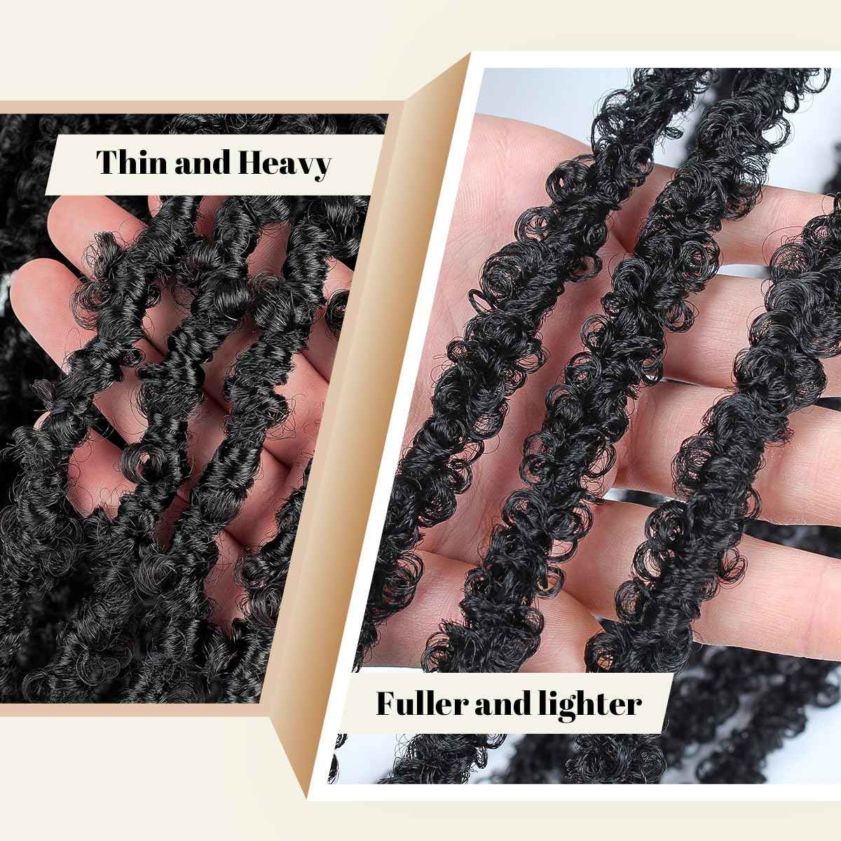 24 Inch Distressed Butterfly Locs Crochet Hair, 8 Packs Thick Distressed Locs Crochet Hair Long Black Butterfly Jumbo Loc Pre Looped Light Weight(24Inch - 8Pack, 1B)